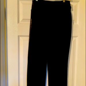 Women’s black leather pants by Cache